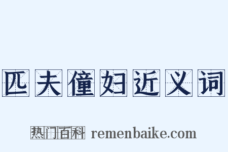 匹夫僮妇近义词是什么意思的图片